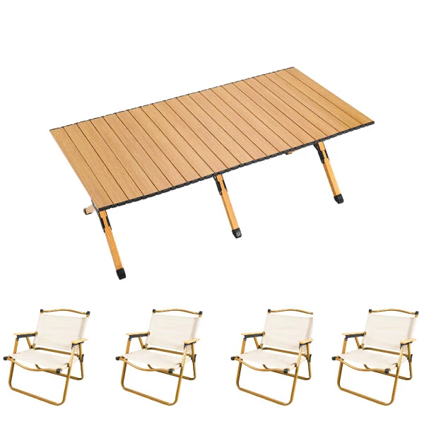 Aluminum Alloy Camping Folding Table Chairs Set