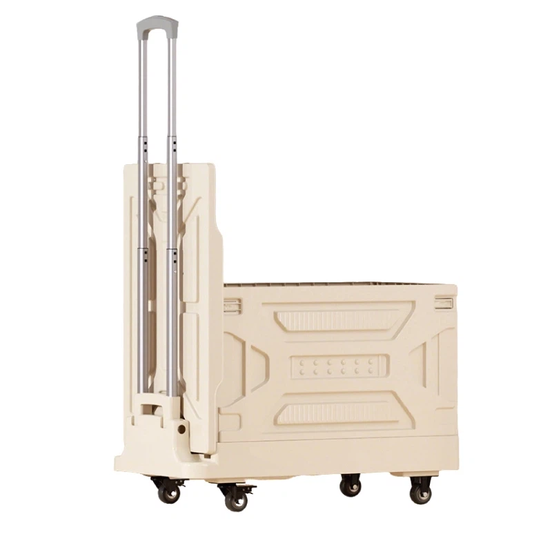 90L Plastic Folding Shopping Box Cart