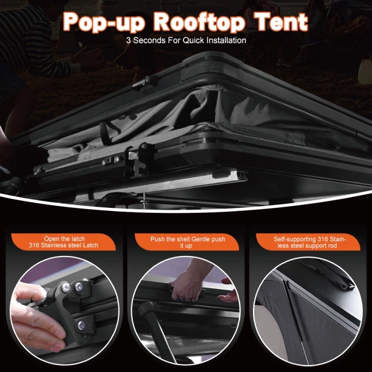 2 Man Triangular Aluminum Hard Shell Rooftop Tent 2 2 Man Triangular Aluminum Hard Shell Rooftop Tent 2