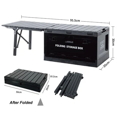 Plastic Storage Box Folding With Collapsible Table